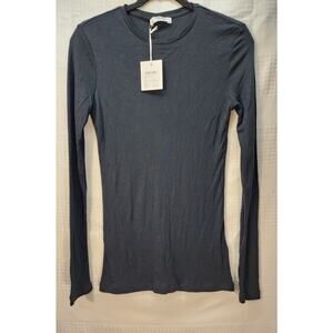 MSCH Tshirt Tee Womens Med Blk Basic Long Sleeve Crew Neck 100% Lyocell